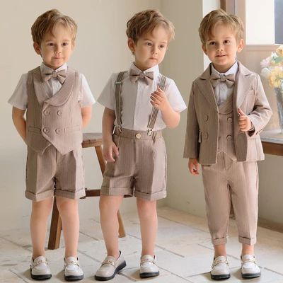 Boys' Clothing - Momorii Classy Boy Outfits, Toddler Boy Formal Outfit, Birthday Clothes Ideas, Baby Suits Boy, Boys Suit Outfit Ideas, Suits For Kids Boys, Kid Boy Outfits, Boys Party Outfit, Boy Suit Outfit