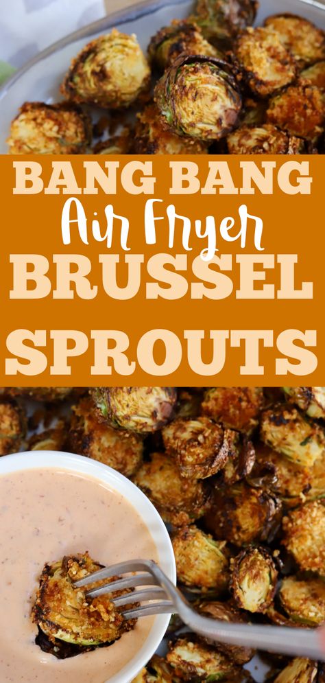 Air Fryer For One, Bang Bang Brussel Sprouts, Air Fry Vegetable Recipes, Best Air Fryer Recipes Dinner, Air Fryer Meals For One, Recipes Air Fryer Healthy, Smoked Brussel Sprouts, Brussels Sprouts Air Fryer, Air Fryer Sides