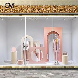 O&M Retail Store Window Display Props Arch Decoration Showroom Visual Merchandising (Pink-Large Window) Fashion Window Display, Vitrine Design, Window Brands, Retail Store Interior Design, Store Window Display, Store Design Boutique, Visual Merchandising Displays, Store Window Displays, Window Display Design