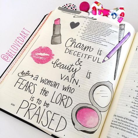 Tiffany Sum on Instagram: “Proverbs 31:30#handlettered with Micron pens and… Bible Bouquet, Illustrating Bible, Christian Clipart, Proverbs 31 30, Bible Journals, Scripture Journal, Inspire Bible, Bible Drawing, Micron Pens