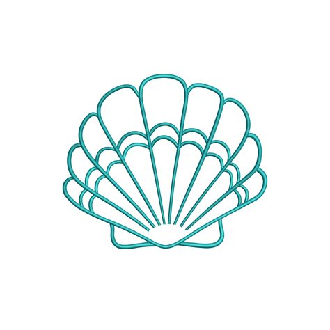 Seashell Embroidery Design  INSTANT DOWNLOAD Our embroidery pattern outline ocean seashell is available in 6 different sizes, giving you the flexibility to choose the best size for your project: Here are the details for each of the sizes: Size 1: 2.34" X 2.0" (59.5 X 50.8 mm), 4103 stitches Size 2: 3.51" X 3.0" (89.3 X 76.2 mm), 5983 stitches Size 3: 4.69" X 4.0" (119 X 101.6 mm), 9072 stitches Size 4: 5.86" X 5.0" (148.8X 127.0 mm), 11290 stitches Size 5: 7.03" X 6.0" (178.5 X 152.4 mm), 13528 Sea Shell Graphic Design, Sea Shell Embroidery Design, Embroidery Patterns Sketch, Embroidered Sea Shells, Shell Embroidery Design, Embroidery Outline Designs, Seashell Outline, Art For Embroidery, Shell Outline