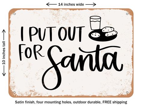 DECORATIVE METAL SIGN - I Put Out For Santa - Vintage Rusty Look By Wall Color | 10 x 14 inches | Michaels® I Put Out For Santa, Decorative Metal, Wall Color, Sign I, Metal Decor, Metal Signs, Signs, 10 Things, Wall