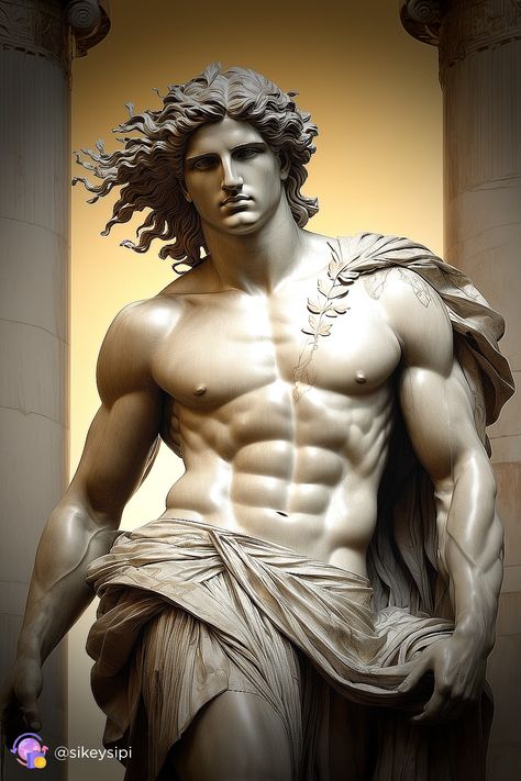 Discover the divine beauty of Apollo in this stunning AI-generated artwork. The image, created using the innovative SD3 model with ComfyUi, showcases Apollo's ethereal presence and classic features. #ApolloArt #AIGenerated #ComfyUi #ClassicalBeauty #ModernArt Greek God Sculptures, Apollo God, God Of Light, Douglas Friedman, Apollo Greek, Apollo Statue, Classic Sculpture, Native American Images, Divine Beauty