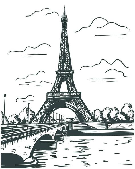 Eiffel Tower in Paris France ink sketch France Sketch, Eiffel Tower Vector, Eiffel Tower Sketch, Paris Sketch, Eiffel Tower Drawing, Eiffel Tower In Paris, Inktober 2024, Tower In Paris, Footer Design