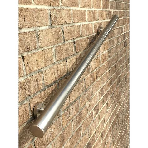 Aress 36" Anodized Handrail Aluminum Stairs Kit Stainless Steel Look & Reviews | Wayfair Steel Railing Stairs, Stairs Metal, Aluminum Handrail, Stair Kits, Wood Handrail, Spindle Design, Stainless Steel Handrail, Steel Handrail, Stainless Steel Railing