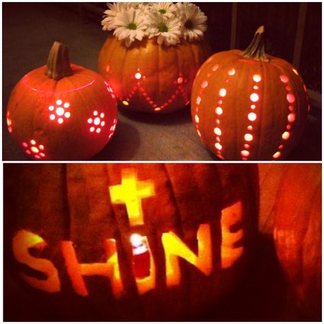 Looking for Christian, Cross, Gospel-oriented, Mission-Minded or even just “pretty” pumpkin carving ideas to “shine” for Jesus on your front porch? Here are some fun ones: Pretty Pumpkin Carving, Pretty Pumpkin Carving Ideas, Pumkin Decoration, Carve Pumpkins, Halloween Puns, Pumkin Carving, Easy Pumpkin Carving, Pumpkin Carving Designs, Pumpkin Carving Ideas