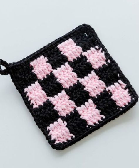 Checkered Coaster Crochet, Crochet Plaid, Coaster Crochet, Graph Crochet, Crochet Coaster Pattern, Crochet Elephant, Different Stitches, Afghan Crochet, Crochet Tapestry