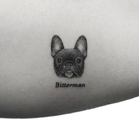 Bang Bang Tattoo, Animal Tattoo Designs, Small Dog Tattoos, French Bulldog Tattoo, Cute Animal Tattoos, Bulldog Tattoo, K Tattoo, Tattoo Designs For Men, Lovely Animals