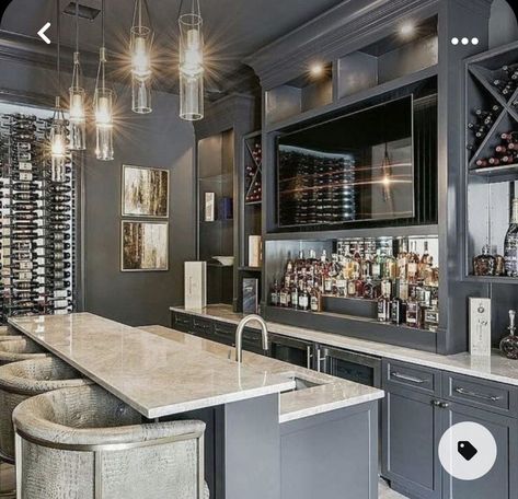 Gray Ceiling, Modern Home Bar Designs, Basement Bar Plans, Basement Bar Design, Home Bar Areas, Home Bar Rooms, Modern Home Bar, Bar Plans, Basement Bar Designs