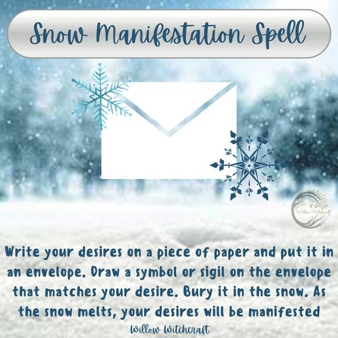 Snow Spells Witchcraft, Snow Magic Spells, Snow Water Witchcraft, Snow Spell, Weather Magic, Elemental Magick, Weather Witch, Elemental Witch, Honey Jar Spell