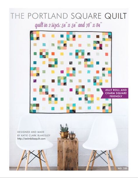 Portland Square Quilt Pattern Square Quilt Blocks, Square Quilts, Katie Clark, Modern Quilt Blocks, Picnic Quilt, Pieced Quilts, Jellyroll Quilts, Pdf Quilt Pattern, Modern Quilt