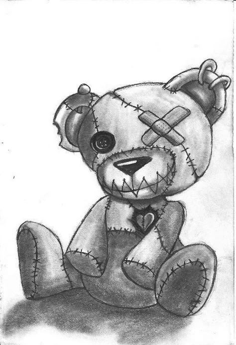 Watch Movies, A Drawing, Teddy Bear, Black And White, Drawings, White, Black