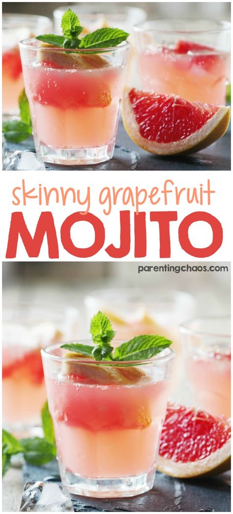 Sweet, sour, and bubbly, this Skinny Grapefruit Mojito is bound to win your heart! Simple Mojito Recipe, Grapefruit Mojito Recipe, Grapefruit Mojito, Easy Mojito, Titos Vodka Recipes, Cucumber Mojito, Easy Mojito Recipe, Mojito Recipe Classic, Potato Nachos