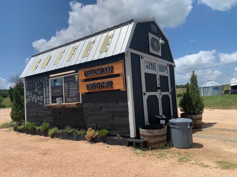 Coffee Shed Ideas, Shed Coffee Shop, Coffee Shack, Coffee Drive Thru Ideas, Coffee Trailer Exterior Design, Drive Thru Coffee Shop Ideas, Horse Trailer Coffee Shop, Small Drive Thru Coffee Shop, Drive Thru Coffee Shop Design