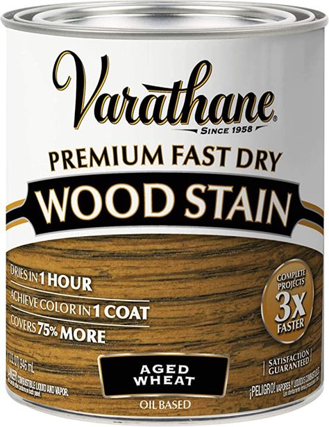 Varathane 333660 Premium Fast Dry Wood Stain, Quart, Aged Wheat - - Amazon.com Interior Wood Stain, Wood Conditioner, Duck Farming, Stained Doors, Wood Stains, Rust Oleum, Paint Types, Wood Stain, Wood Surface