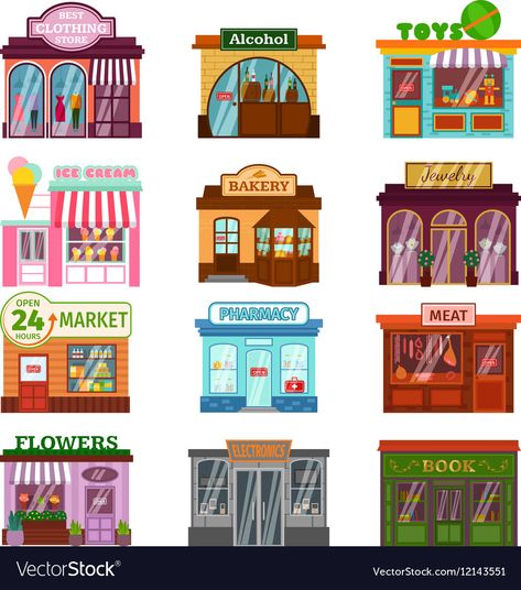 Fashion Trend Book, Toys Market, Shop Facade, Wooden Facade, Green Facade, Shop Signage, Flower Store, Shop Illustration, 패턴 배경화면