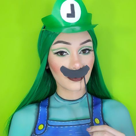 Luigi Makeup, Super Mario Makeup, Mario Makeup, Super Mario, Halloween Makeup, Halloween Face, Face Makeup, Halloween Face Makeup, Mario