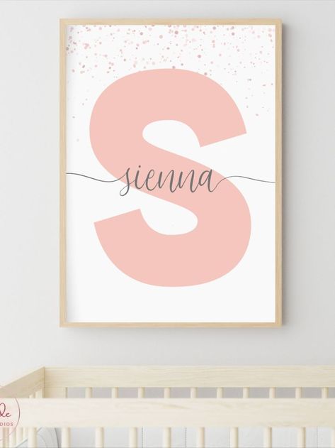 Custom Name Print, Nursery Initial Print, Personalised Letter Print, baby initial print, nursery wall art, nursery initial, birth poster, custom initial print, custom name print, girl initial print, girl name print, pink name print, pink initial print, pink confetti print, girls room decor, girls wall art Pink Name, Birth Poster, Pink Names, Pink Confetti, Girl Name, Initial Prints, Name Print, Girls Wall Art, Neutral Prints