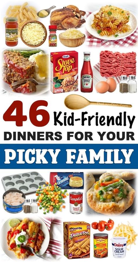 46 Kid-Friendly Weeknight Dinners For A Family With Picky Eaters Picky Eaters Dinner, Quick And Easy Dinner Ideas, Lazy Dinners, Favorite Recipes Dinner, Easy Meals For Kids, Cheap Dinners, Easy Dinner Ideas, Easy Family Meals, Picky Eater Recipes