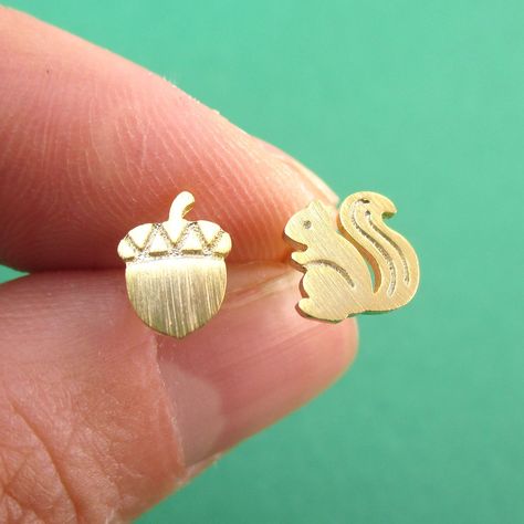 Tiny Figurines, Shine Jewelry, Free Earrings, Brass Charms, Earring Posts, Earrings In Gold, Earrings Studs, Allergy Free, Gold Rush