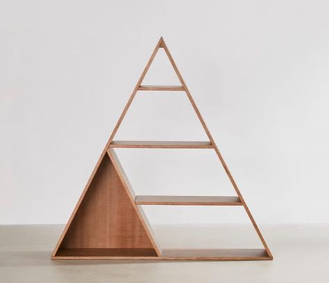 Triangle Bookshelf, Urban Outfitters Furniture, Furniture Apartment, Kitchen Dining Living Room, Triangular Prism, Triangle Shelf, Plant Shelf, Kitchen Dining Living, Dining Living Room