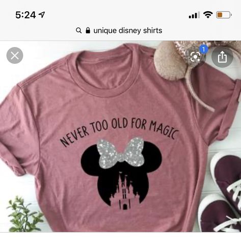 Cute Disney Outfits, Disney World Outfits, Disney Trip Shirts, Disney World Shirts, Never Too Old, Shirts Ideas, Disney T, Minnie Mouse Ears, Disney Fan