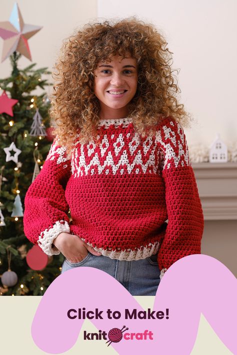 Crochet Christmas Jumper Pattern Free, Crochet Christmas Jumper, Jumper Pattern, Crafty Christmas, Crochet Jumper, Jumper Patterns, Charming Christmas, Christmas Jumper, Le Crochet