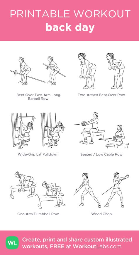 back day: my visual workout created at WorkoutLabs.com • Click through to customize and download as a FREE PDF! #customworkout Back Day Workout, Workout Labs, Fitness Studio Training, Printable Workout, Gym Workout Plan For Women, Gym Antrenmanları, Printable Workouts, Online Fitness, Workout Plan For Women