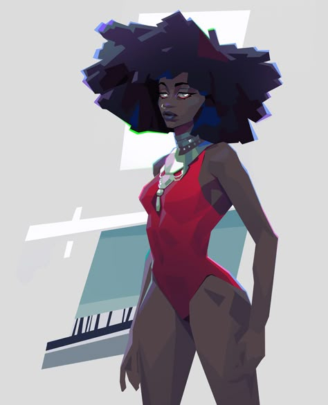 Comic Styles Illustration, Sasha Tudvaseva, Image Girly, By Any Means Necessary, Geometric Painting, Black Characters, Black Anime Characters, Black Cartoon, Black Anime