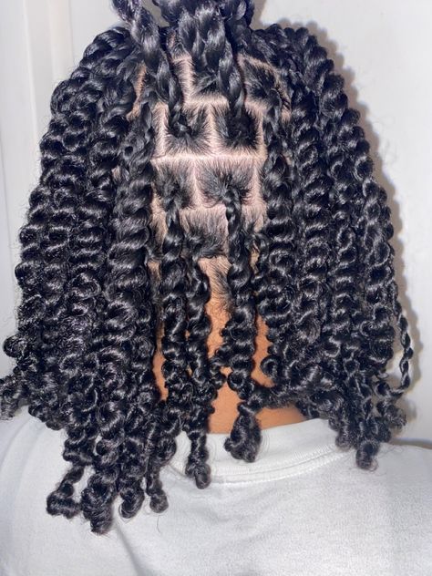 Medium sized two strand twists on natural hair🫶🏾 Twists On Natural Hair, Two Strand Twists, Natural Twists, Two Strand Twist, Natural Hair Twists, Short Wavy Hair, Long Wavy Hair, Natural Curls, Cosmetology