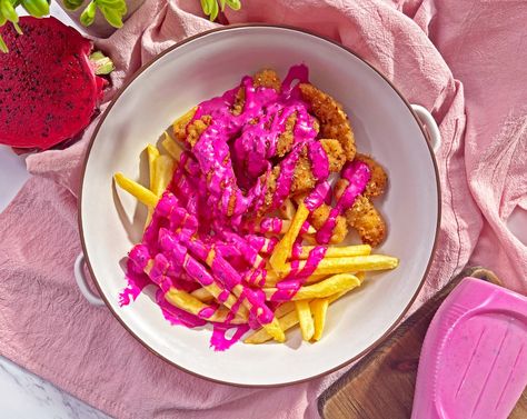 Pink Food Ideas Meals, Pink Recipes Dinners, Barbie Recipes, Pink Sauce Recipe, Pink Salsa, Pink Appetizers, Colorful Recipes, Tailgate Ideas, Pink Sauce