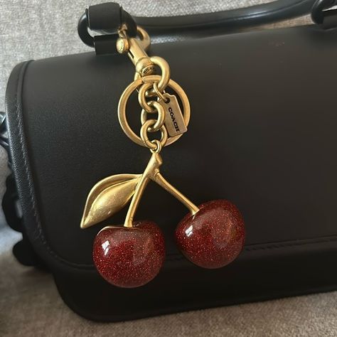 Coach Cherry Bag Charm. No flaws. Charm Aesthetic, Cherry Bag, Cherry Charm, Coach Accessories, Coach Bag, Designer Bag, Hijab Fashion, Coach Bags, Personal Style