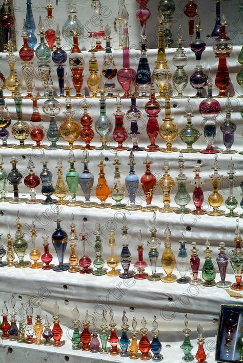 Egyptian Perfume, Egyptian Perfume Bottles, Aswan Egypt, Perfume Display, Bottle Collection, Pretty Perfume Bottles, Perfume Bottle Design, Chain Heart, Beautiful Perfume Bottle