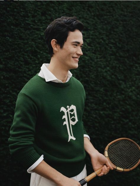 Dark Academia Men, Country Club Style, Vintage Collegiate, Letterman Sweaters, Fashion Models Men, Knitwear Style, Ivy League Style, Retro Sport, Ralph Lauren Style