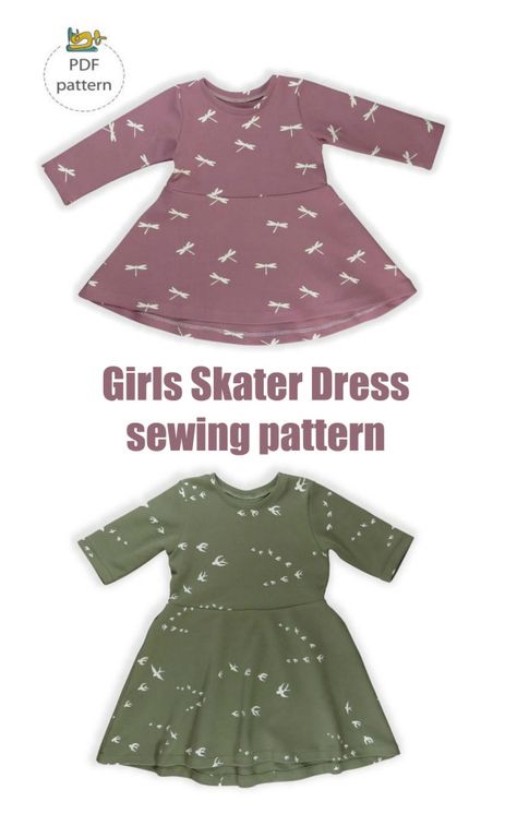 Girls Skater Dress sewing pattern. This is a sewing pattern and tutorial of a girl’s dress and top in size range 3 months to 7 years. The Skater Dress is an easy beginner sewing project. #SewModernKids #GirlsDressPattern #SewingAGirlsDress #GirlsSewingPattern #SewAGirlsDress #SewingForKids #BabySewingPattern #ToddlerSewingPattern Free Baby Girl Sewing Patterns, Kids Dress Sewing Tutorials, Toddler Sewing Patterns Free, Easy Toddler Dress Pattern, Baby Girl Sewing Projects, Toddler Girl Dress Pattern, Free Girls Dress Sewing Pattern, Easy Sewing Dress, Free Toddler Sewing Patterns