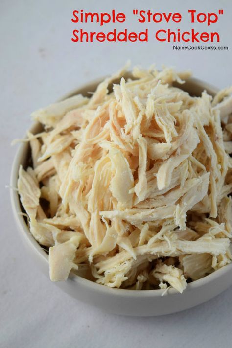 Simple stove top shredded chicken to keep on hands all times, it can easily be frozen and used whenever required! Stove Top Shredded Chicken, Creamy Cajun Pasta, Stove Top Chicken, Make Shredded Chicken, Cooking Chicken, Shredded Chicken Recipes, Meals Easy, Fried Chicken Breast, Chicken Dinners