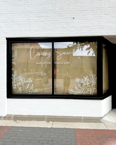 We are thrilled to announce Grizzly Rose Co will be opening soon at 410 Main St in downtown Cedar Falls! More details coming soon! ❤️ Boutique Opening Announcement, Opening Soon Window Display, Coming Soon Shop Window, Coming Soon Store Windows, Coming Soon Window Display, Coming Soon Signage, Store Front Windows, Coming Soon Sign, Window Signage