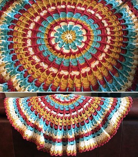 Circle Afghan - Free Pattern Free Circular Crochet Blanket Patterns, Crochet Circle Blanket Pattern Free, Free Circle Blanket Crochet Patterns, Circle Afghan Crochet Pattern, Crochet Blanket Patterns Circle, Circles Crochet Blanket, Crochet Circle Blanket, Circle Blanket, Crochet In The Round