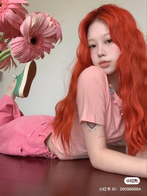 Ice Hair, Cheveux Oranges, Uzzlang Girl, Redhead Girl, Hair Dye Colors, Medium Hair Cuts, Hair Inspo Color, 가을 패션, Medium Length Hair Cuts