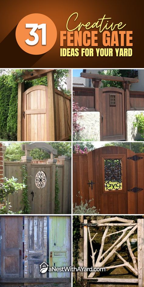 Want to revamp your garden fence with a creative gate door? Read our article to see the 31 creative fence gate ideas for your home that we’ve found. Fence Gate Ideas, Creative Fence, Metal Fence Gates, Cedar Gate, Diy Gate, Cedar Wood Fence, Wooden Fence Gate, Gate Images, Wood Fence Gates