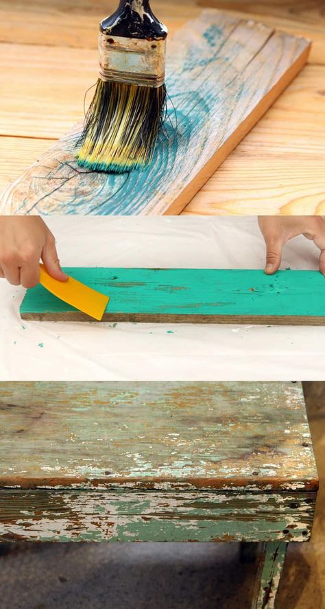 Ultimate guide on how to distress wood and furniture. Video tutorials of 7 easy painting techniques that give great results of aged look using simple tools. Easy Painting Techniques, Furniture Video, Distress Wood, Distressed Wood Furniture, Hemma Diy, Woodworking Joinery, Wood Working Gifts, Diy Holz, Distressed Furniture