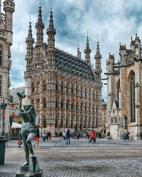 Leuven Belgium, Old Libraries, Belgium Travel, European Architecture, Gothic Architecture, Ancient Architecture, Town Hall, Best Cities, Beautiful Places To Visit