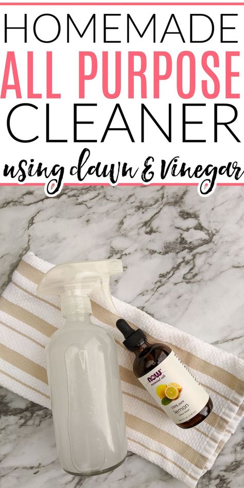 I love this all purpose cleaner for the bathroom and kitchen! It works great to clean and disinfect. Plus, this homemade all purpose cleaner is easy to make using dawn and vinegar. Vinegar Cleaning Spray, Homemade All Purpose Cleaner, Diy Cleaning Spray, Diy All Purpose Cleaner, Lemon Vinegar, Vinegar Cleaner, Natural Cleaning Recipes, All Purpose Cleaner, Cleaner Recipes