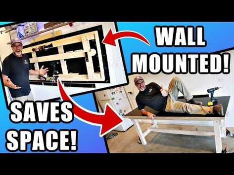 (569) AMAZING Wall Mounted, Mobile Workbench is a Game Changer for Small Workshops! - YouTube Folding Workbench, Mobile Workbench, Work Benches, Workbench Plans, Wood Shop, Workbench, Game Changer, Carpentry, Wall Mount