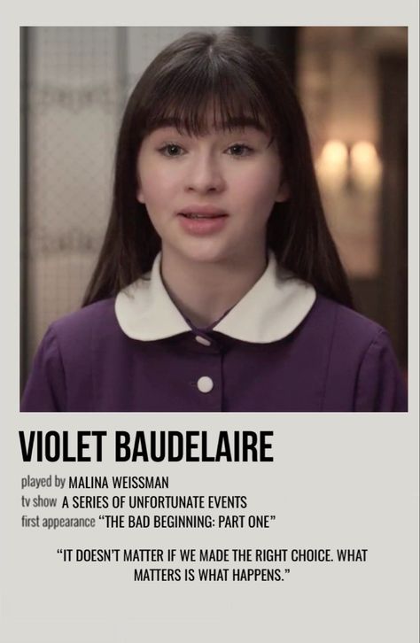 minimal polaroid character poster for violet baudelaire from a series of unfortunate events Violet From Series Of Unfortunate Events, Violet Buldalaire, A Series Of Unfortunate Events Characters, Violet Baudelaire X Isadora Quagmire, A Series Of Unfortunate Events Violet, A Series Of Unfortunate Events Poster, Violet Series Of Unfortunate Events, Violet Baudelaire Aesthetic, A Series Of Unfortunate Events Aesthetic