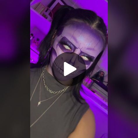 TikTok · Paytons Makeup Skeleton Makeup Purple, Purple Skull Makeup, Tiktok Skull Makeup, Goth Makeup Videos, Purple Makeup Alternative, Skull Makeup, Twitter Card, Twitter Image, Makeup Looks