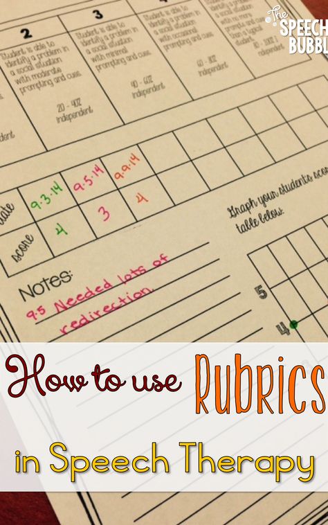 How to Use Rubrics in Speech Therapy | The Speech Bubble SLP Speech Therapy Data Collection, Speech Therapy Organization, Slp Organization, Slp Materials, Slp Activities, Articulation Therapy, Slp Resources, School Slp, Speech Path