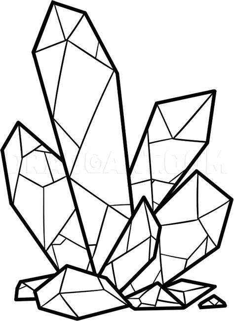 Draw Crystals, Inspirational Doodles, Drawing Crystals, Crystal Tutorial, Gem Drawing, Crystal Drawing, The Hardest Part, Guided Drawing, Crystal Art