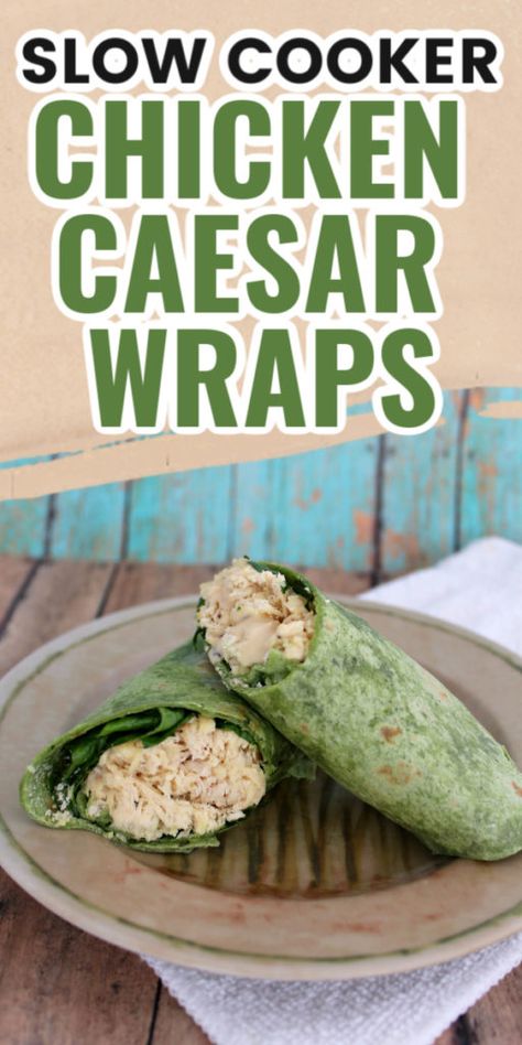 Need an easy dinner? How about this yummy Slow Cooker Chicken Caesar Wraps recipe made with chicken breasts. Let your crockpot do all the work! Chicken Caesar Wrap Recipe, Caesar Wrap, Tuesday Recipes, Chicken Caesar Wrap, Chicken Caesar, Crock Pot Chicken, Slow Cooked Meals, Healthy Eating For Kids, Crock Pot Slow Cooker