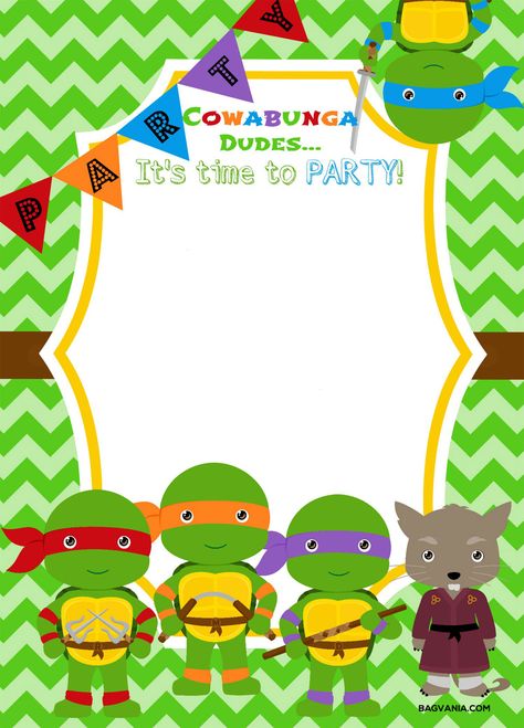 Free Printable Ninja Turtle Birthday Party Invitations – Bagvania Ninja Turtle Birthday Invitations Template, Ninja Turtles Birthday Party Invitations, Ninja Turtle Invitations Free, Ninja Birthday Party Invitations, Ninja Turtle Invitations, Turtle Ninja, Ninja Turtles Birthday, Turtle Birthday Parties, Tmnt Birthday